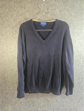 Pendleton XL Navy V-Neck Pima Cotton Pullover Sweater